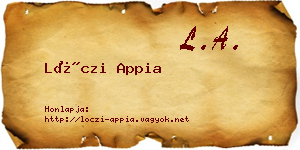 Lóczi Appia névjegykártya